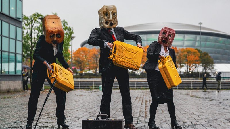 Environmentalists protesting at Cop26