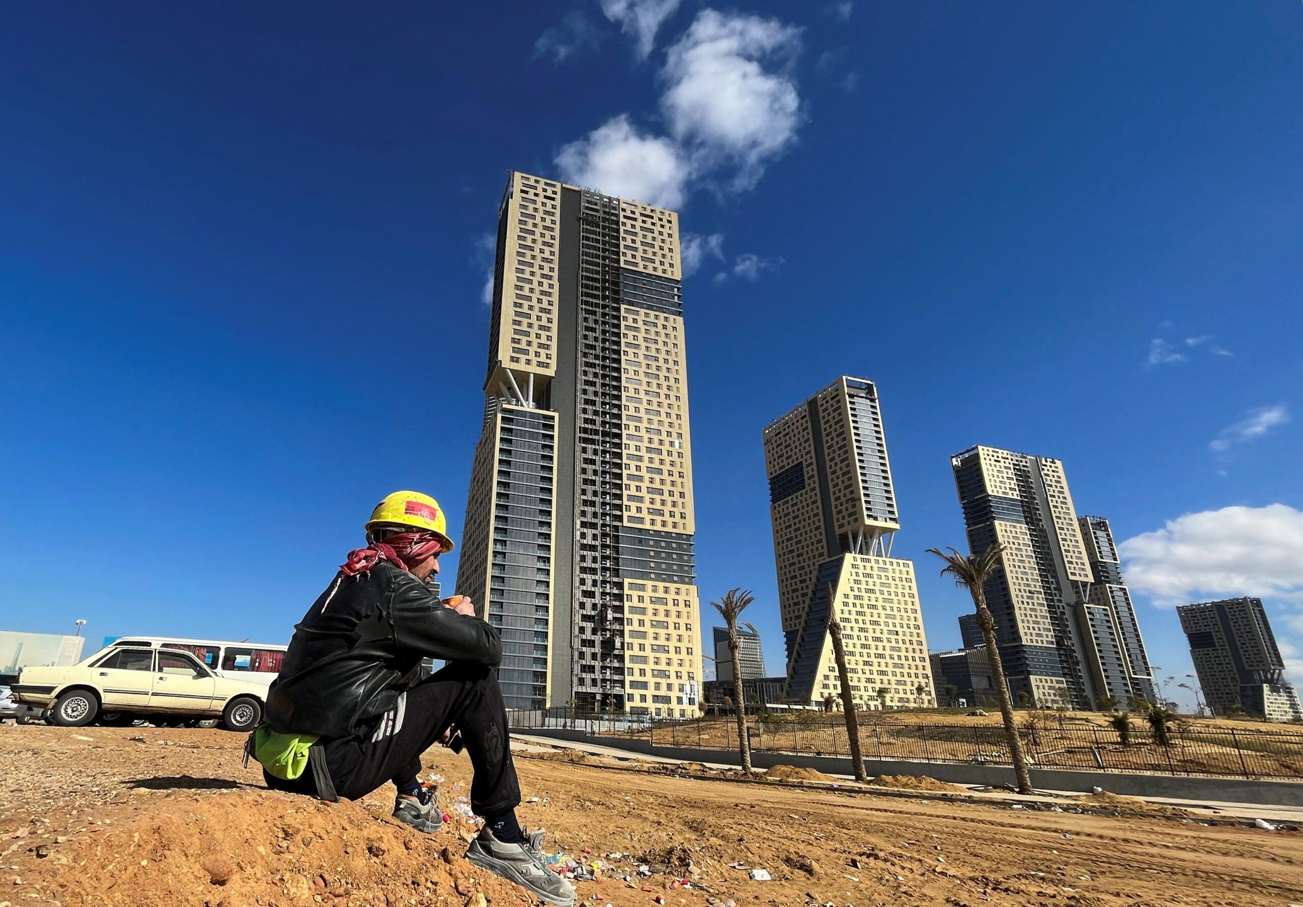 The business district being built east of Cairo. Egypt's credit rating has been downgraded by S&P and Moody's