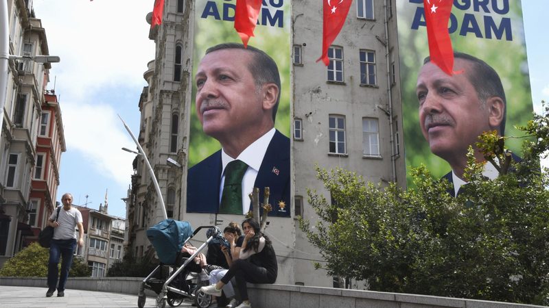 Posters of Turkish leader Erdoğan