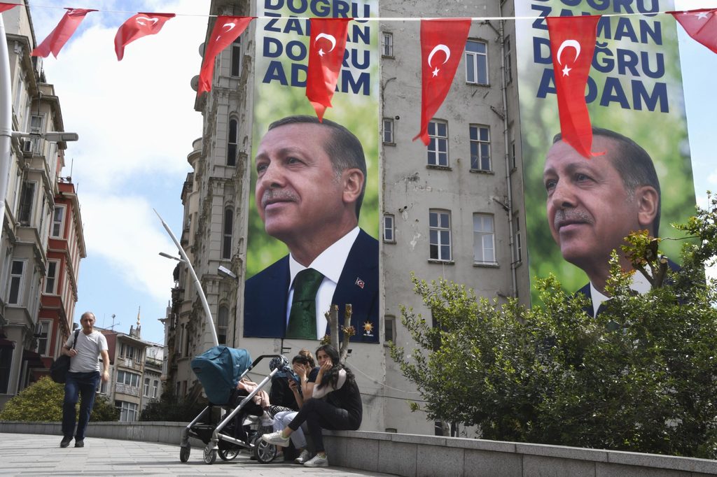 Posters of Turkish leader Erdoğan
