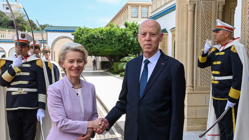 Ursula von der Leyen and other EU leaders met Tunisia's President Kais Saied on June 11