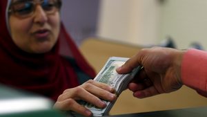 Woman bank money