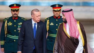 Turkish President Tayyip Erdoğan met Saudi Arabia's Crown Prince Mohammed bin Salman in Jeddah last year