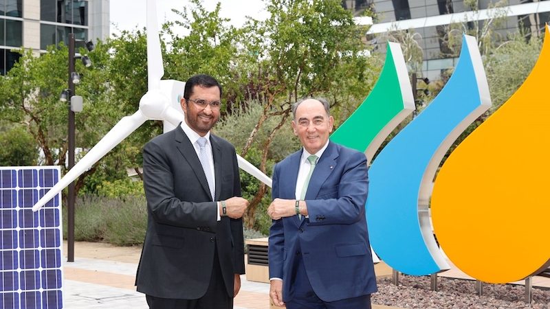 Masdar chairman Sultan Al Jaber and Iberdrola executive chairman Ignacio Galan