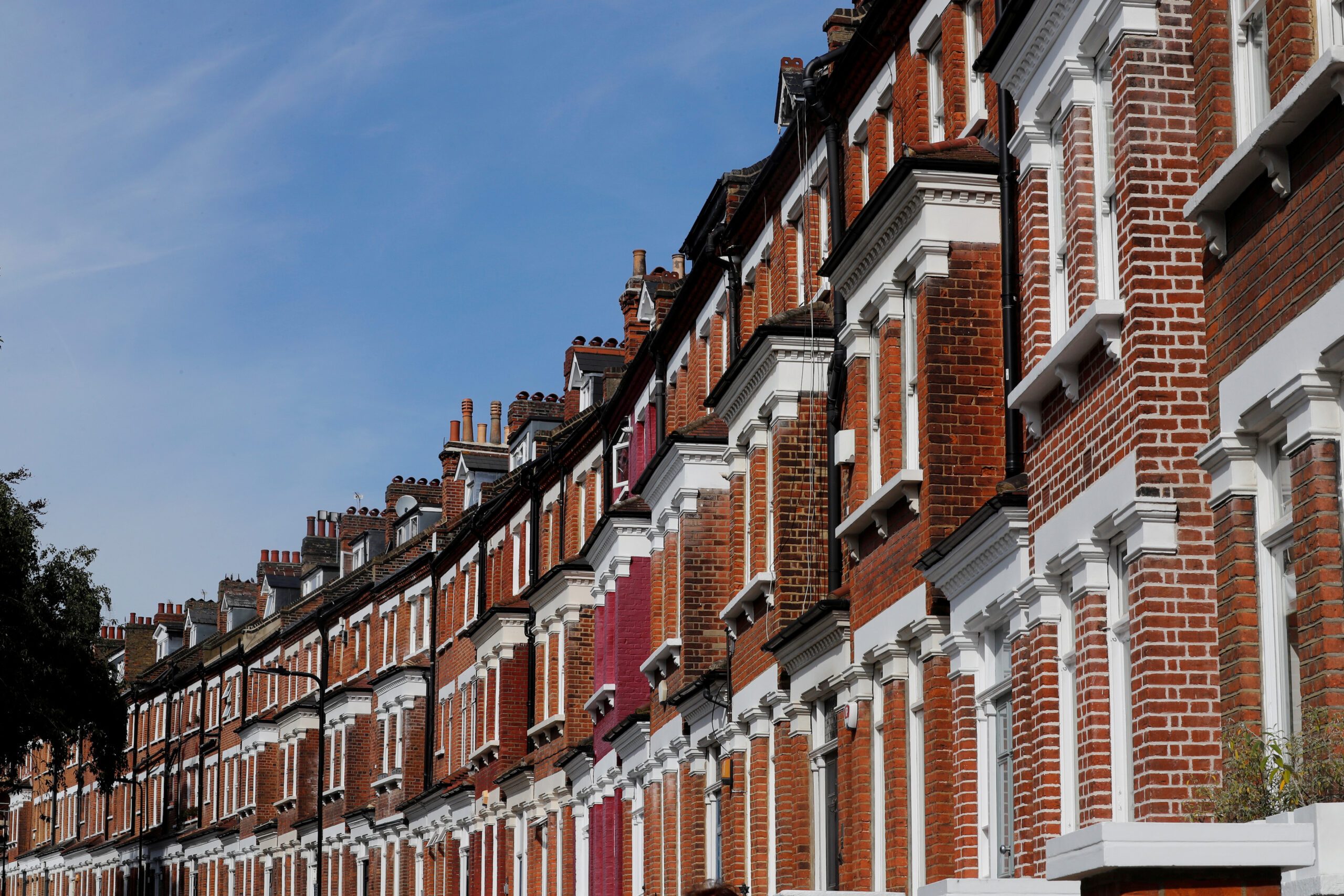 A street of terraced houses in Primrose Hill, northwest London. The age of much UK housing has helped it develop expertise in retrofitting