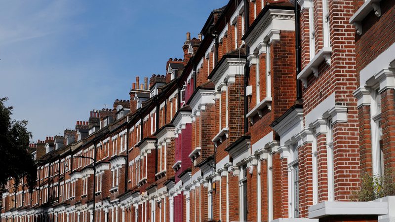 A street of terraced houses in Primrose Hill, northwest London. The age of much UK housing has helped it develop expertise in retrofitting