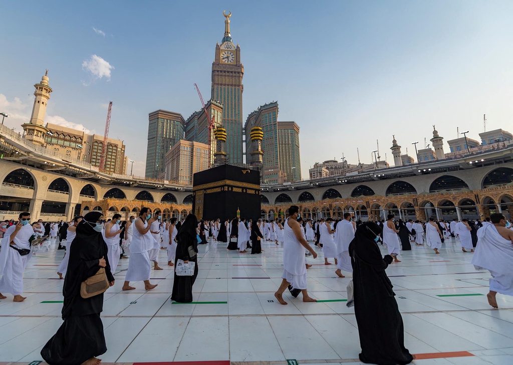 Visitors to Saudi Arabia perform the Umrah pilgrimage