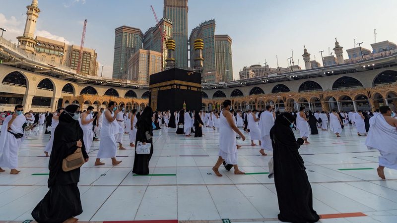 Visitors to Saudi Arabia perform the Umrah pilgrimage