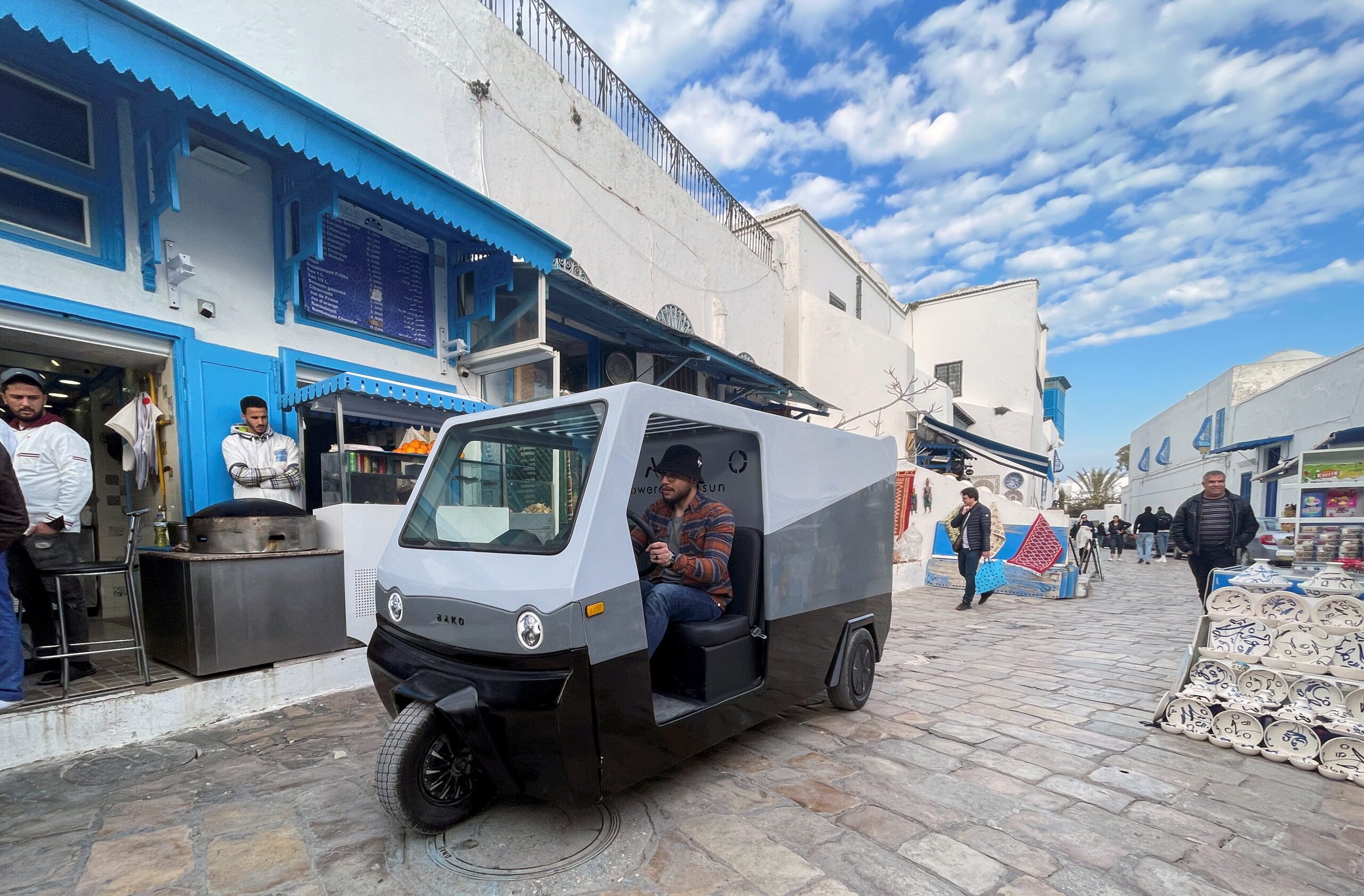 A Bako electric car in Sidi Bou Said, Tunisia. Clean transport is one of the many sectors that can benefit from HSBC's $1bn fund