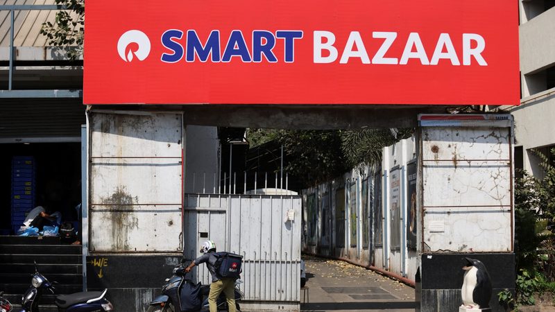 A Reliance Smart Bazaar retail store in Mumbai. The company has nearly doubled its valuation to $100 billion from its last funding round in 2020