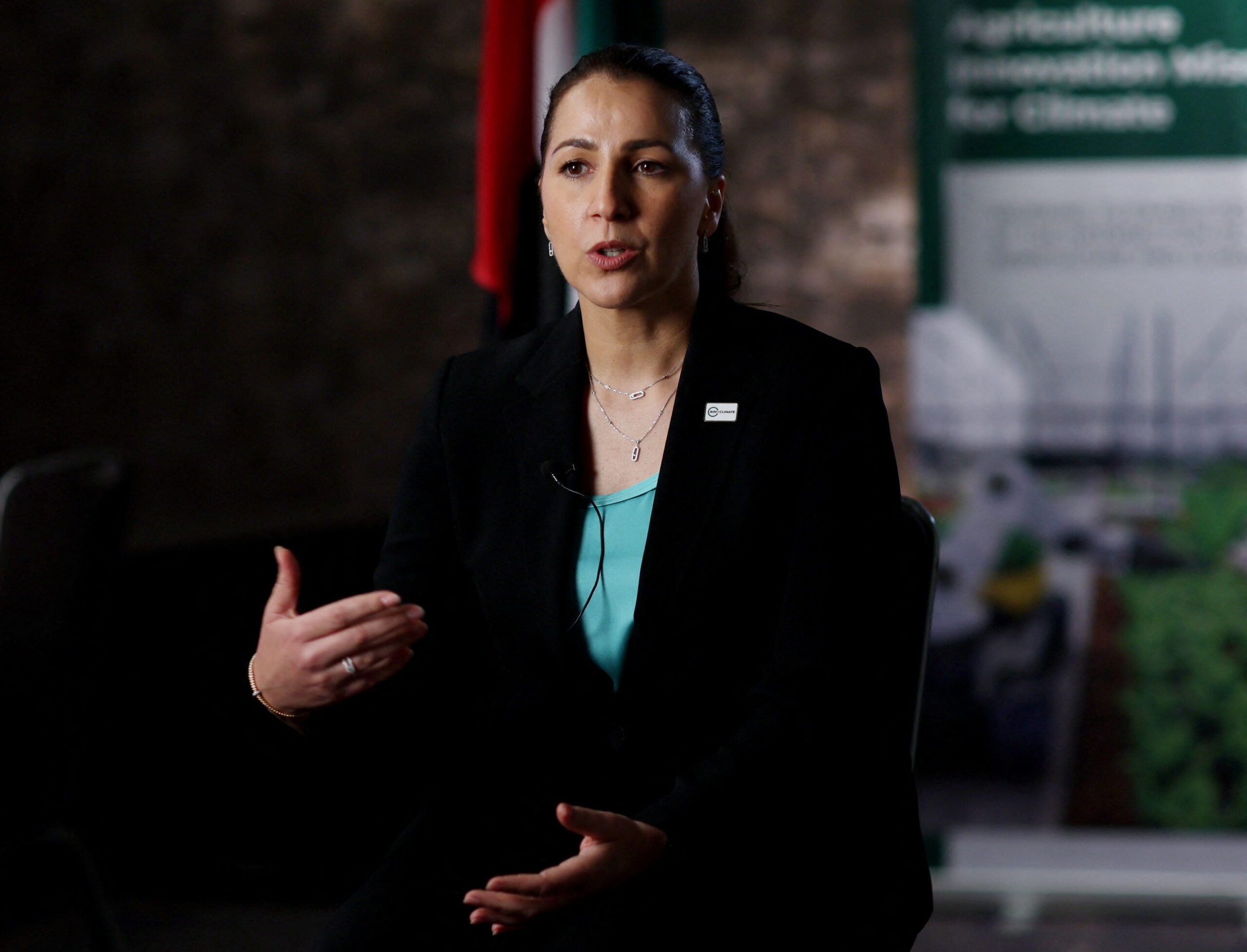 Climate minister Mariam Almheiri, pictured in Washington, says the 1.5C target “remains within the world’s reach"