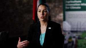 Climate minister Mariam Almheiri, pictured in Washington, says the 1.5C target “remains within the world’s reach"