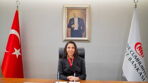 Turkey's central bank governor Hafize Gaye Erkan said the current policy rate will be maintained until the monthly inflation rate falls significantly