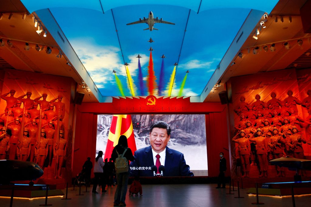 China President Xi Jinping at a Chinese military museum
