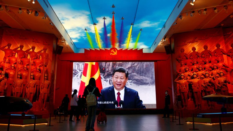 China President Xi Jinping at a Chinese military museum