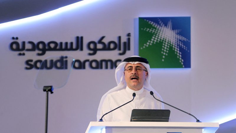 Aramco CEO Amin H Nasser at a press conference
