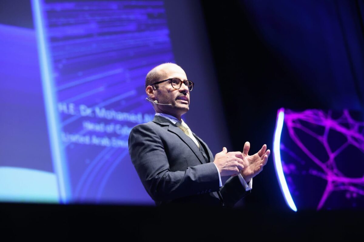 Mohamed Al Kuwaiti, head of cybersecurity for the UAE government, at a conference in Tel Aviv. He said in June the country was thwarting 50,000 attacks a day