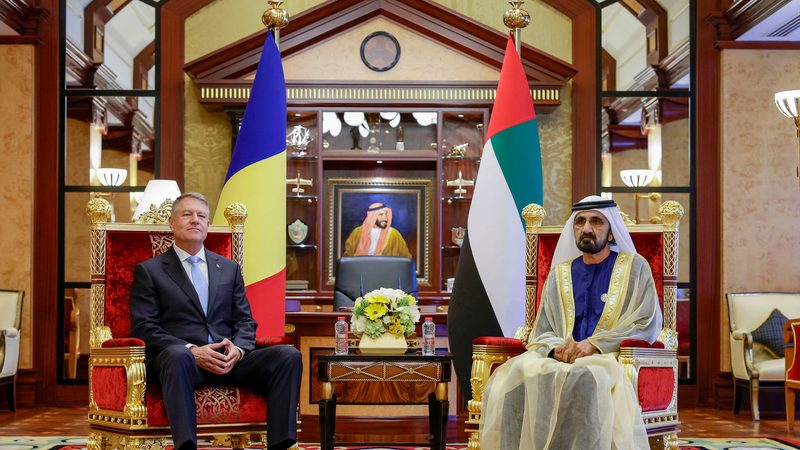 Romanian president Klaus Iohannis meets Sheikh Mohammed bin Rashid Al Maktoum in Dubai