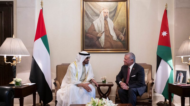 A trade boost is expected following a meeting between UAE president Sheikh Mohamed and King Abdullah of Jordan
