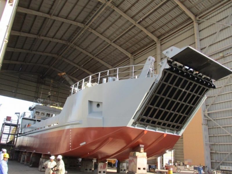 An ADSB landing craft at its Abu Dhabi shipyard. Its biggest export client so far is the Angolan Navy