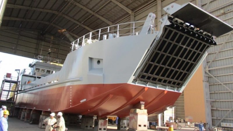 An ADSB landing craft at its Abu Dhabi shipyard. Its biggest export client so far is the Angolan Navy
