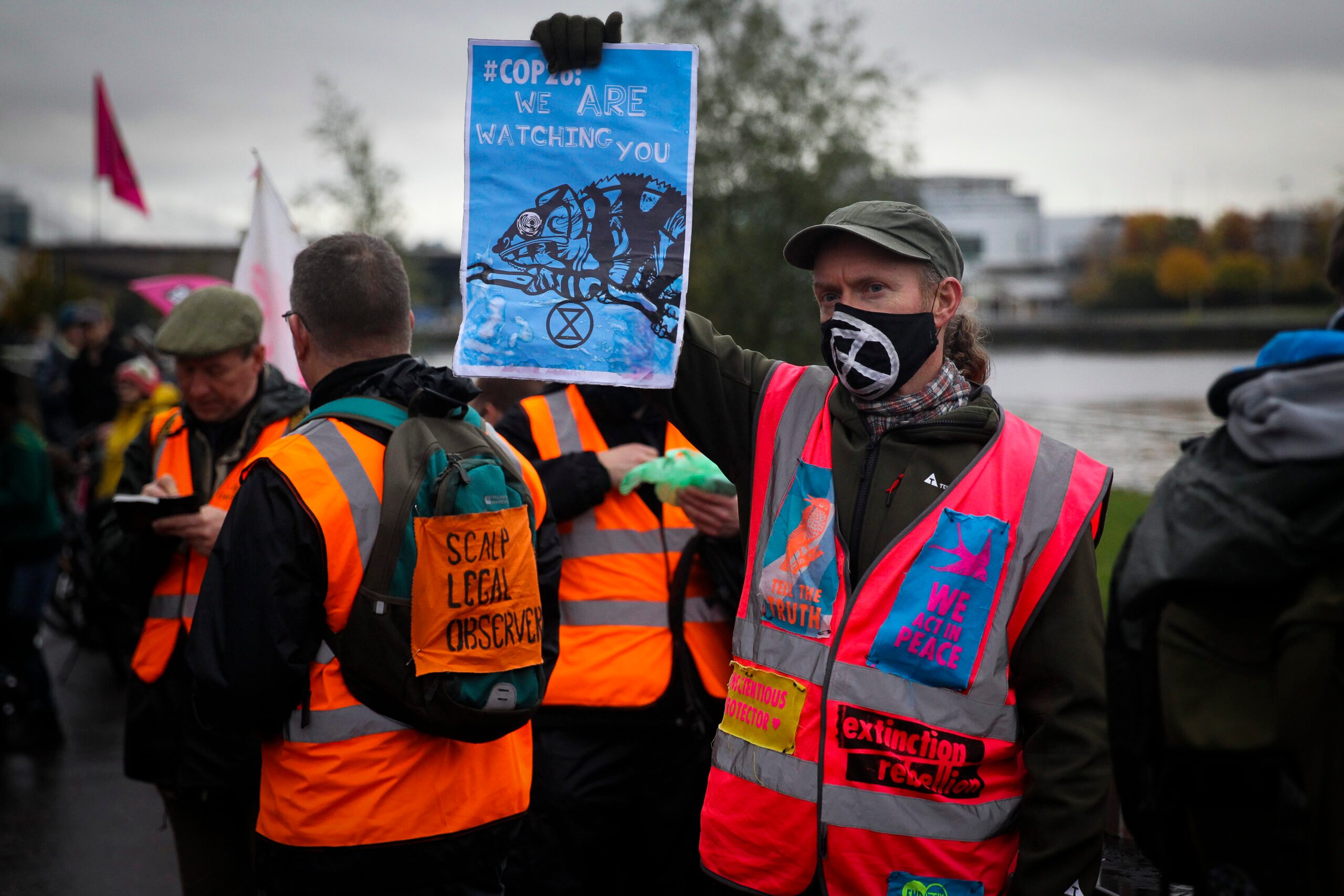 UK climate change protestors at Cop26 in Glasgow