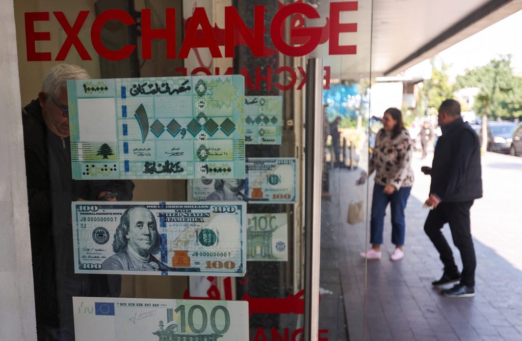 A currency exchange in Sidon, Lebanon. The country is replacing its old currency exchange platform with a new one run through Bloomberg