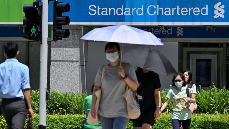 Standard Chartered bank in Singapore, from which the bank received 14% of its income in H1 2023