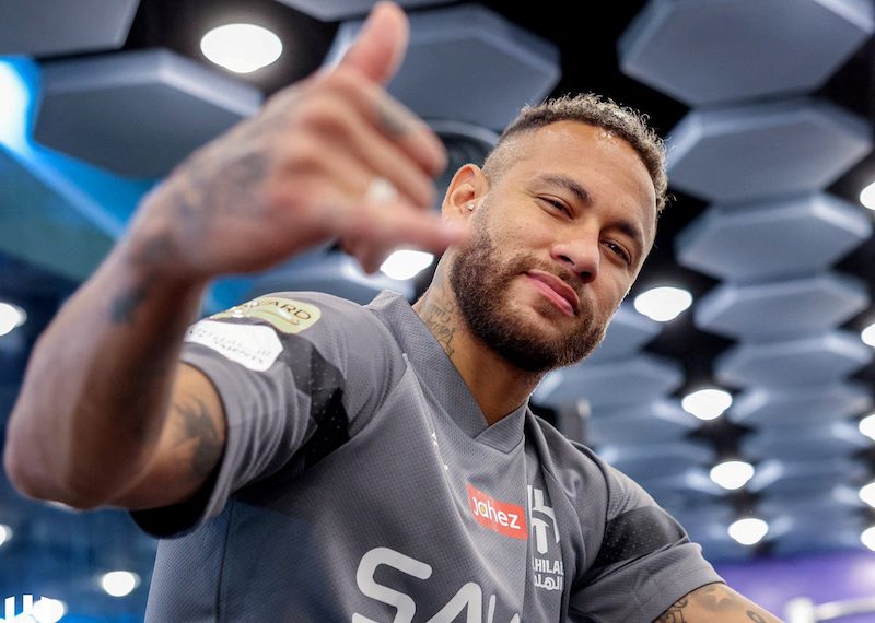 Brazil and Al Hilal star Neymar at training on August 1