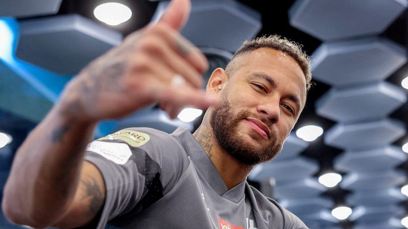 Brazil and Al Hilal star Neymar at training on August 1