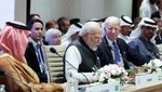 Crown Prince Mohammed bin Salman, President Joe Biden and Sheikh Mohamed bin Zayed look on as Narendra Modi announces the Imec plan