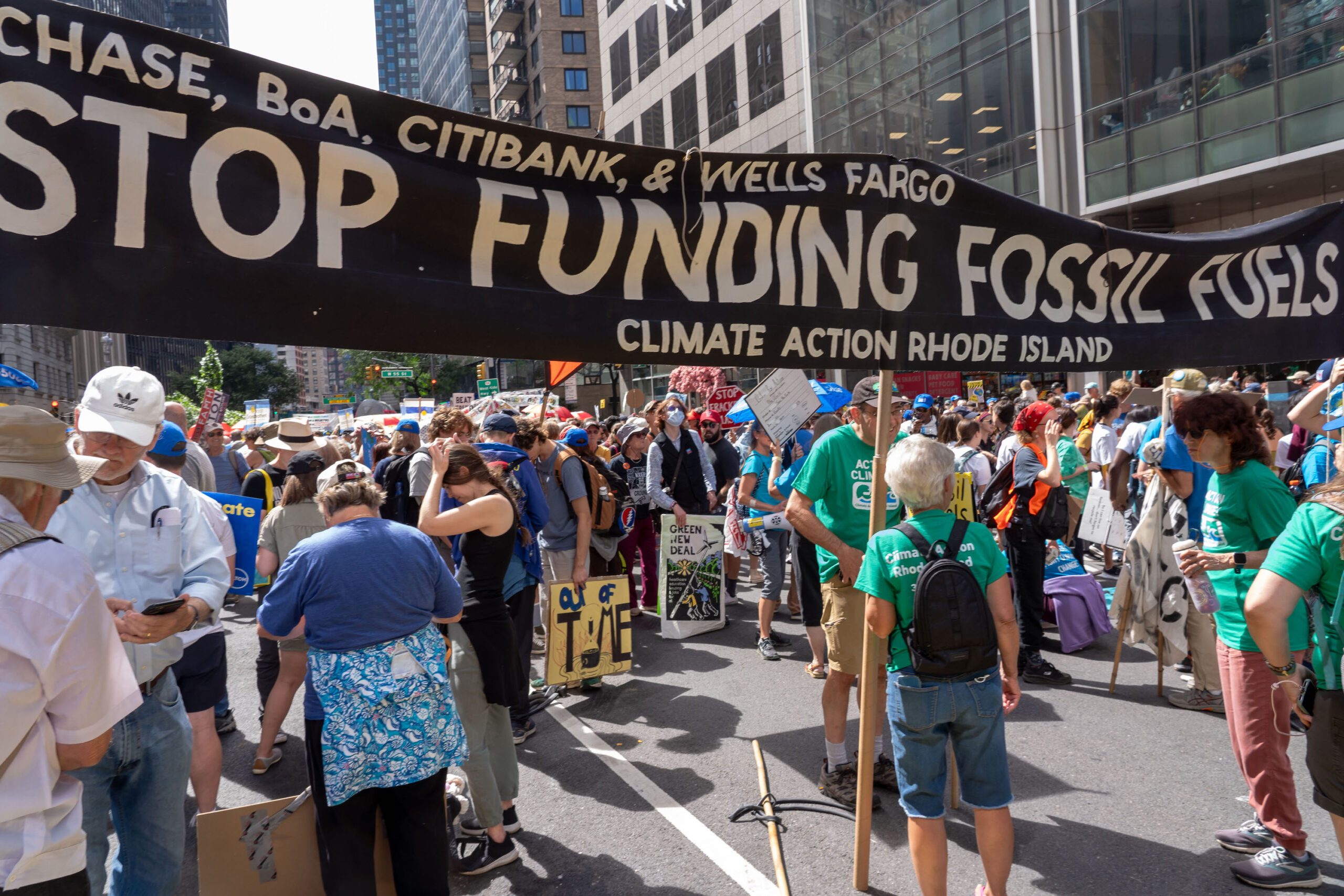 Protesters at the "March to End Fossil Fuels" in New York City on September 17. But does the green lobby still hold sway?