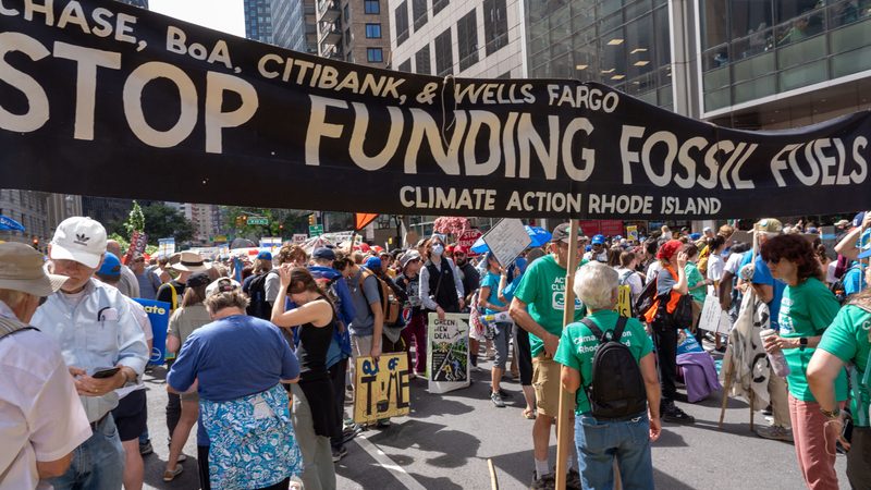 Protesters at the "March to End Fossil Fuels" in New York City on September 17. But does the green lobby still hold sway?