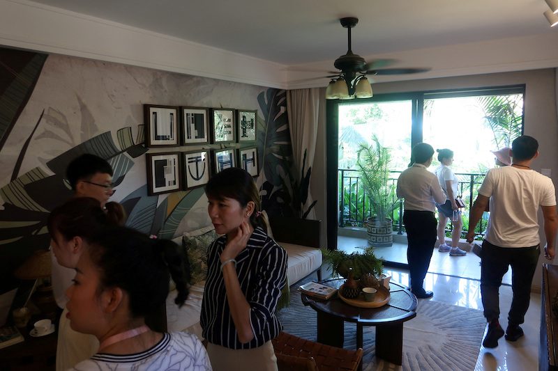 People visit a show flat at a property development in Yunnan Province. The combined floor area of unsold homes in China stands at 648m sq meters