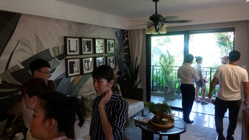 People visit a show flat at a property development in Yunnan Province. The combined floor area of unsold homes in China stands at 648m sq meters