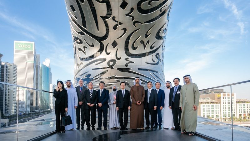 Hong Kong chief executive John Lee (centre) visited Dubai’s Museum of the Future in February