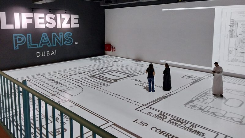 Construction teams and potential buyers can inspect plans projected at 1:1 scale