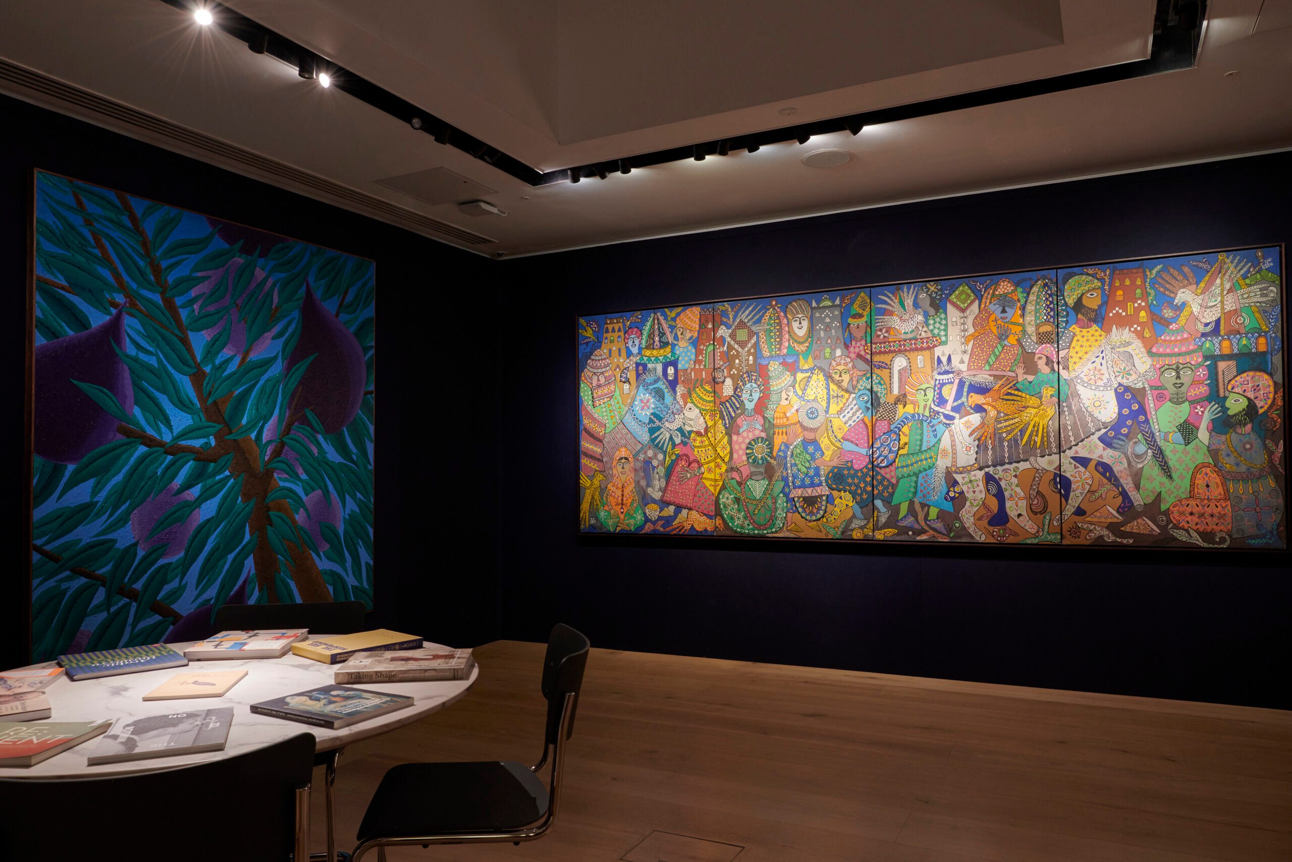 The Modern and Contemporary Art of the Arab World exhibition at Christie's in London. Its annual sale of Middle Eastern art is in early November