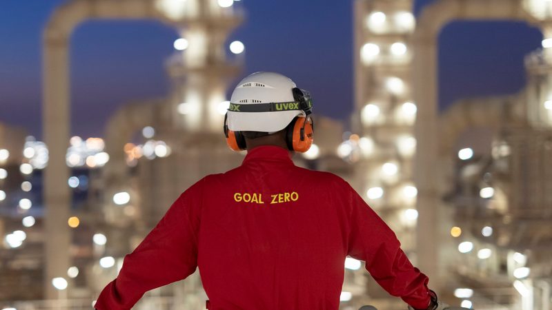 A worker at Shell's Pearl GTL facility in Doha, Qatar. The country has yet to set a net zero target