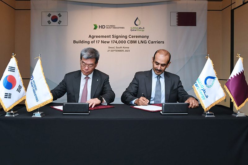 QatarEnergy and Korean shipyard HHI signed a deal for LNG carriers