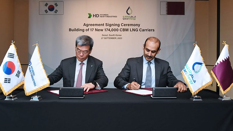 QatarEnergy and Korean shipyard HHI signed a deal for LNG carriers