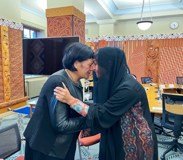 UAE minister of state for international cooperation Reem bint Ibrahim al Hashemy(right), met with Nanaia Mahuta, New Zealand minister of foreign affairs