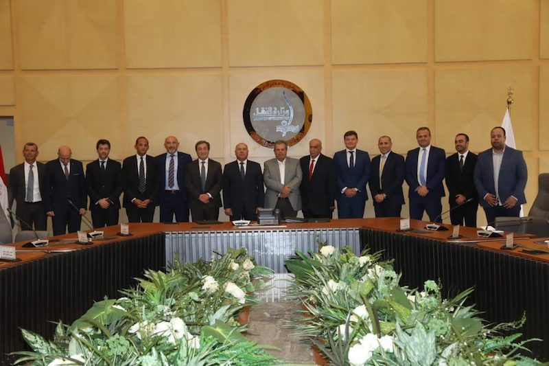 Executives of Orascom and Thales and officials of Egyptian National Railways at the contract signing ceremony