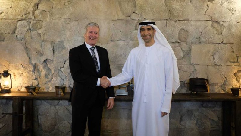 Damien O’Connor, New Zealand’s minister of trade and export growth and Dr Thani bin Ahmed Al Zeyoudi, the UAE’s minister of state for foreign trade