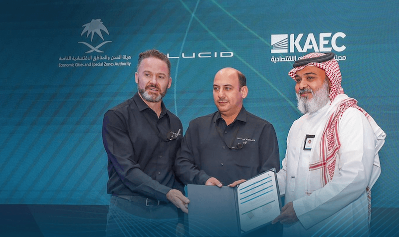Lucid said its Saudi manufacturing facility should produce up to 155,000 vehicles a year at peak production
