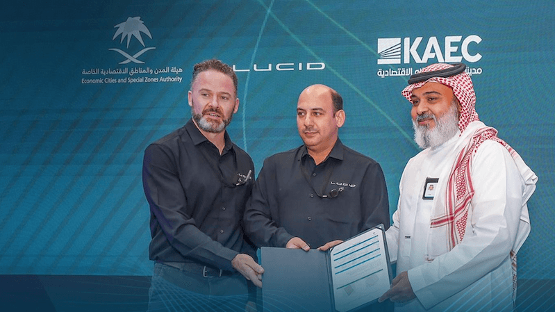 Lucid said its Saudi manufacturing facility should produce up to 155,000 vehicles a year at peak production