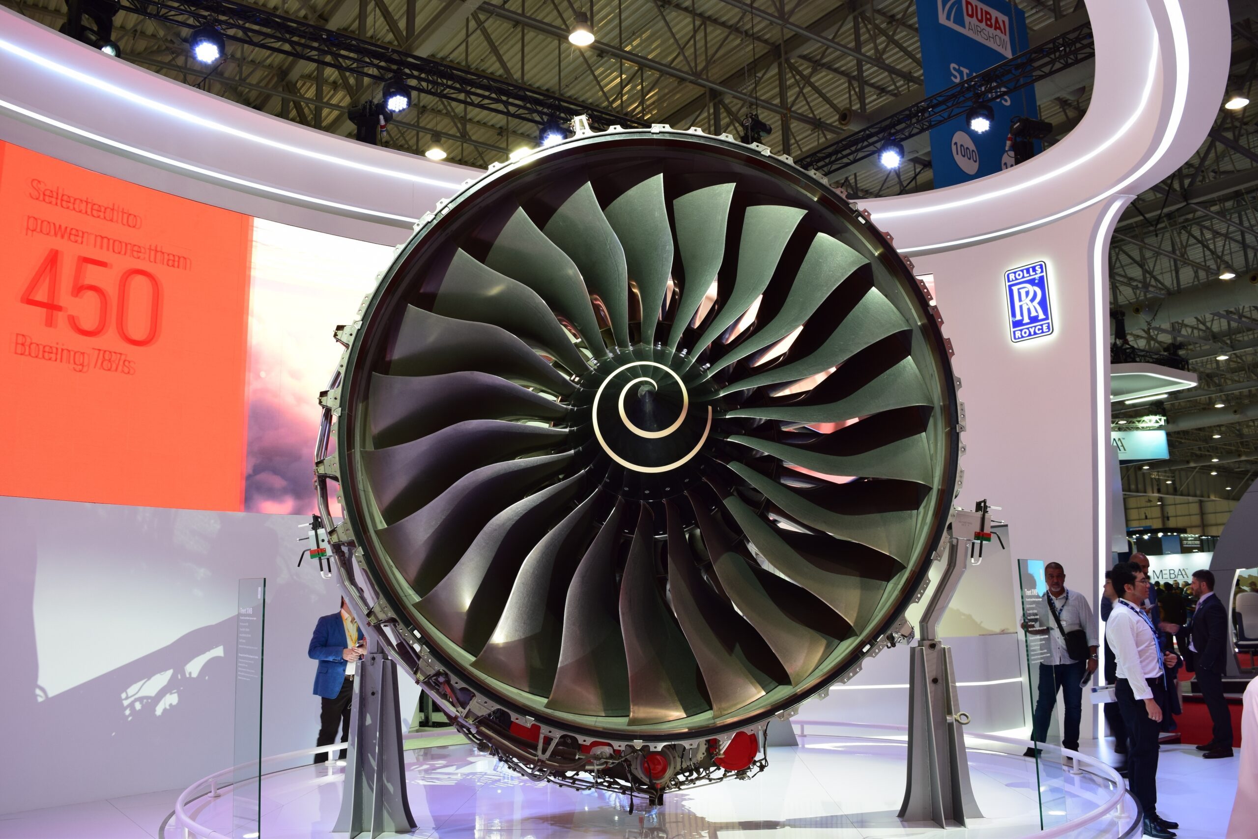 A Rolls-Royce aircraft engine on display in Dubai in 2019. The British manufacturer will provide technical expertise to Qatar's Project Oryx