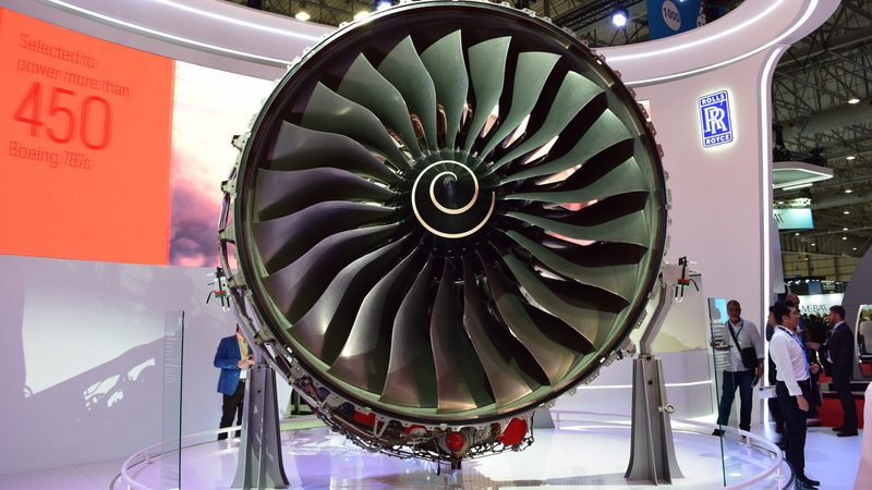 A Rolls-Royce aircraft engine on display in Dubai in 2019. The British manufacturer will provide technical expertise to Qatar's Project Oryx