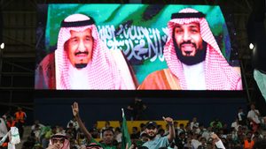 Fans at the Al Nassr vs Al Ahli Pro League match in Saudi Arabia. The kingdom was expected to bid for the 2030 Fifa World Cup but has switched its focus to 2034