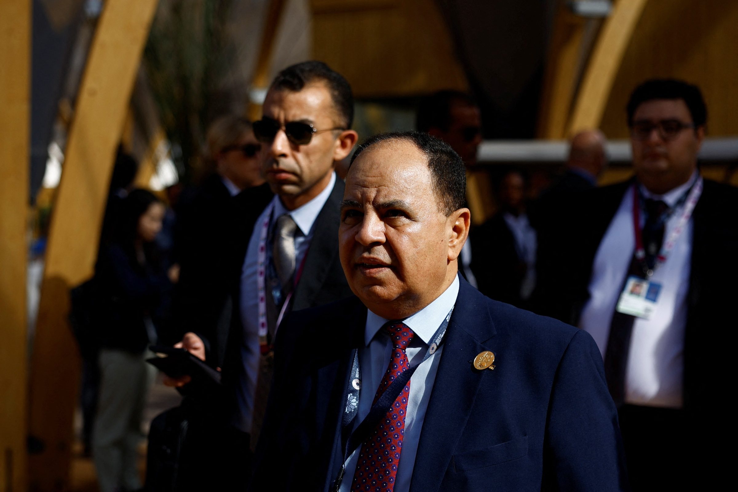 Mohamed Maait, Egypt's finance minister, at an IMF/World Bank meeting in Marrakech on October 13. He said Cairo's panda bonds had a low interest rate of 3.5%